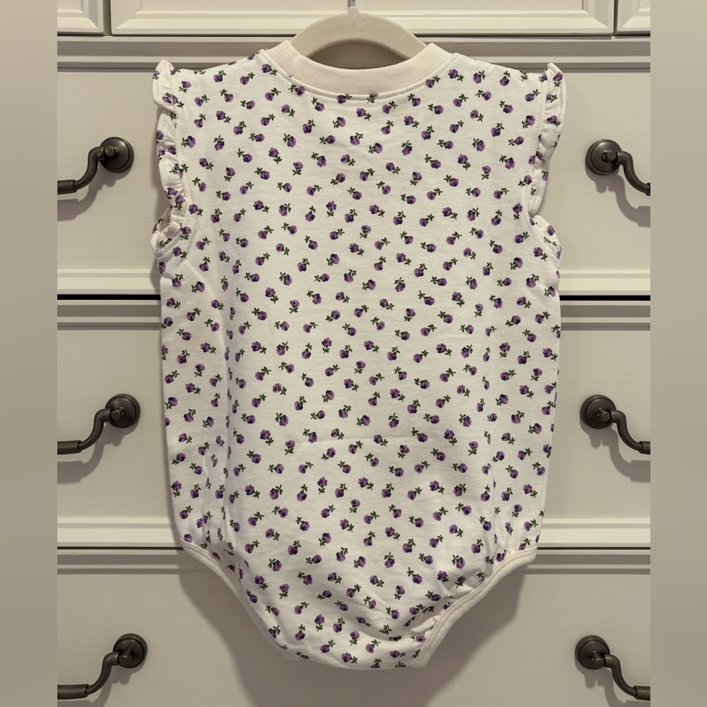 NWT Pink Chicken NY Baby Girls Organic Sweatshirt Bubble Tiny Purple Roses 18-24 - Picture 6 of 6